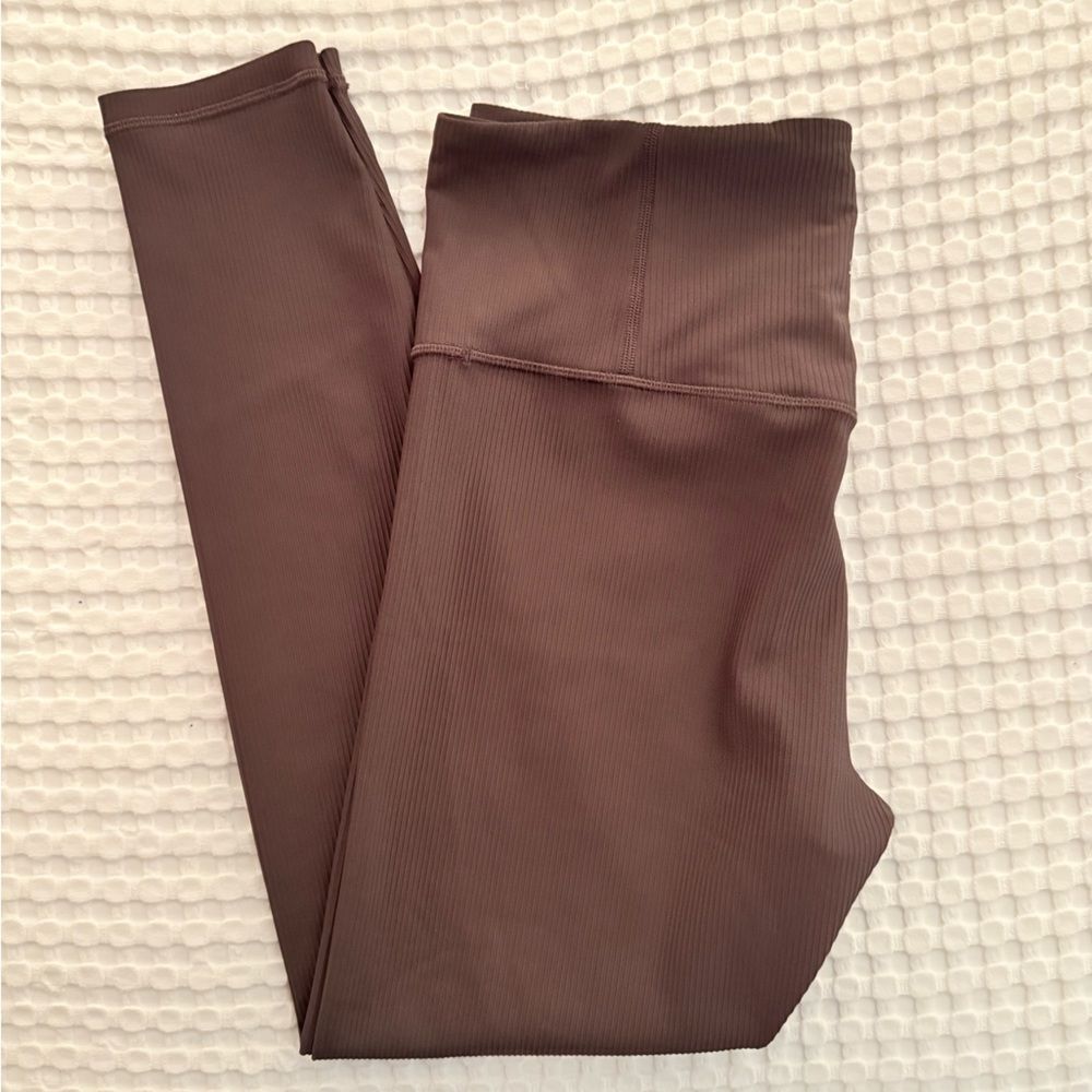 Athleta Elation Brown Ribbed Leggings